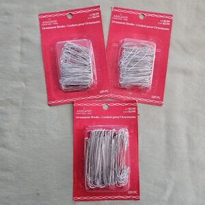 NEW Ashland Christmas Silver Ornament Hooks 2 x Medium & 1 x‎ Large Size 360 P